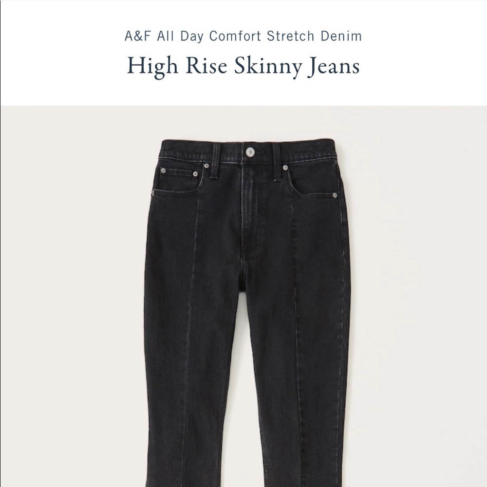 Abercrombie Washed Black Skinny Jeans, Split Hem